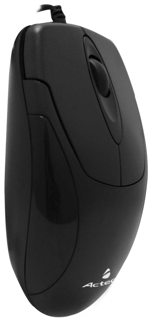 Mouse básico USB BROBOTIX 497202, Negro, 3 botones, Alámbrico, Óptico